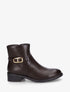 Bottines en simili à boucle métallique - Chocolat - 1
