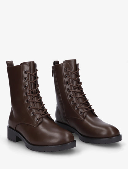 Bottines hautes à lacets - Marron - 4