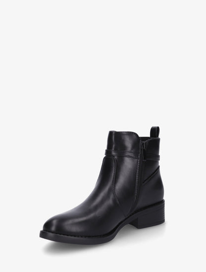 Bottines élastiquées en simili à boucle - Noir - 3