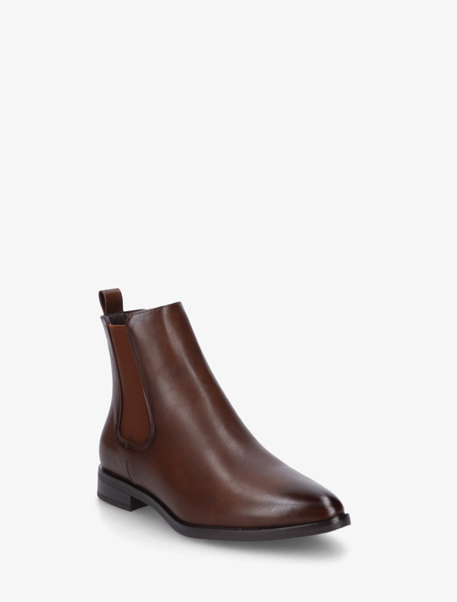 Bottines en simili à bouts pointus - Chocolat - 2