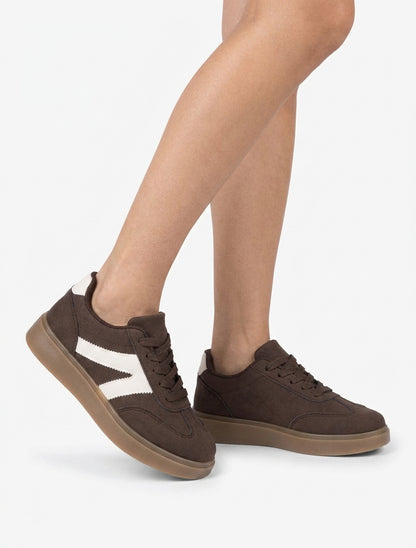 Sneaker mit Gummisohle - Braun
