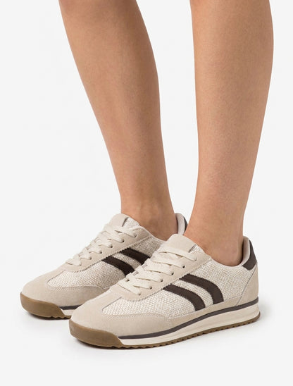 Sneaker aus Stoff in Tweed-Optik - Beige