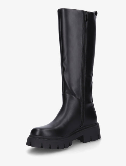 Bottes élastiquées en simili - Noir - 3