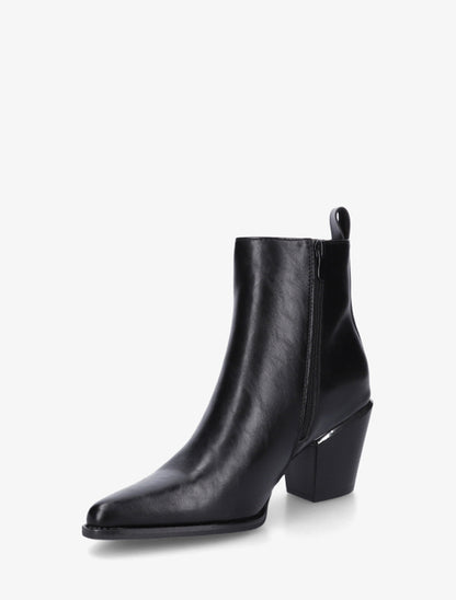 Bottines en simili style santiags - Noir - 3
