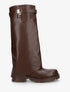 Bottes en simili à revers et bijou cadenas - Marron - 1