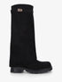 Bottes renversées en suédine - Noir - 1