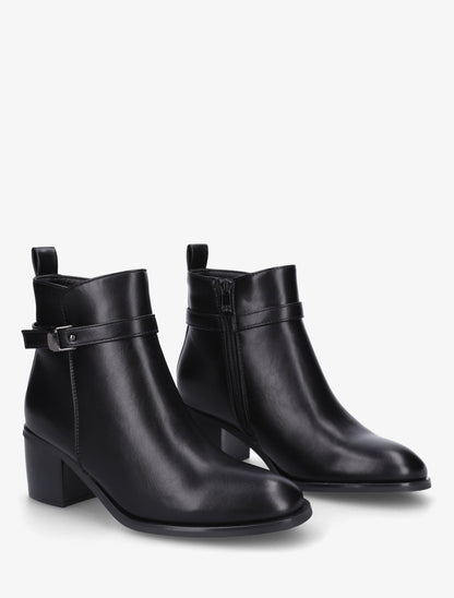 Bottines en simili à talon - Noir - 4