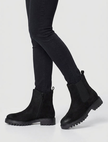 Elastische Stiefeletten aus Wildleder - Schwarz