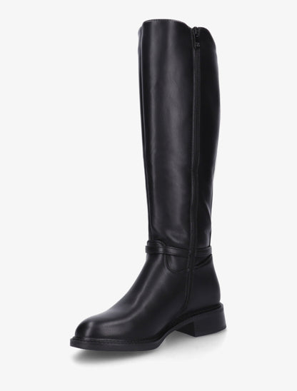 Bottes élastiquées en simili - Noir - 3