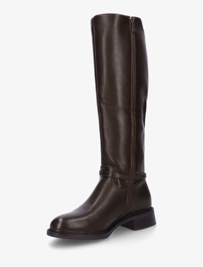Bottes élastiquées en simili - Marron - 3
