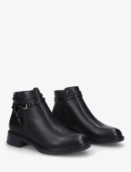 Bottines plates à boucle fantaisie - Noir - 4