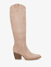 Bottes en suédine à bout pointu - Beige - 1