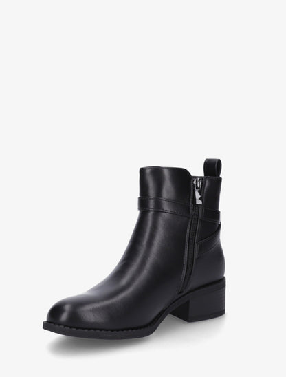 Bottines en simili à sangles - Noir - 3