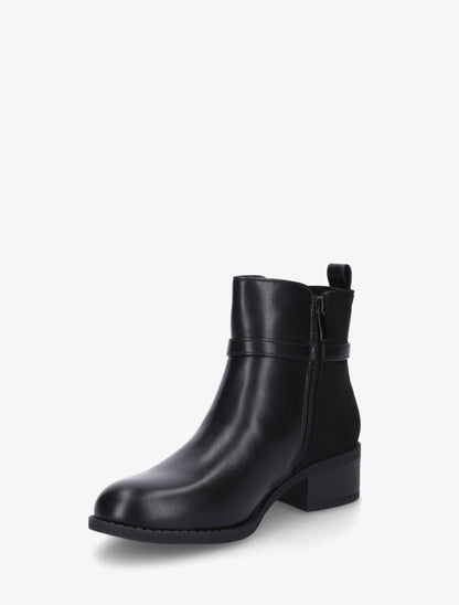Bottines élastiquées bimatière à boucle métal - Noir - 3