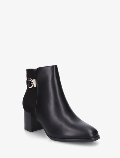 Bottines bimatière à boucle strassée - Noir - 2