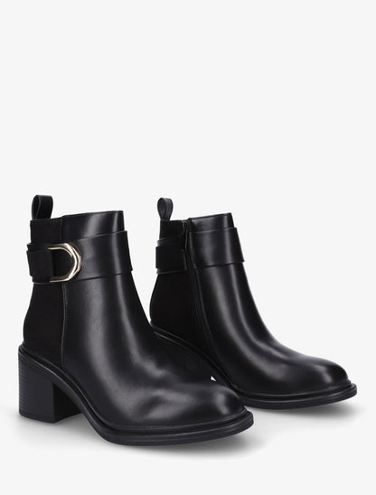 Bottines bimatière à talon bloc - Noir - 4