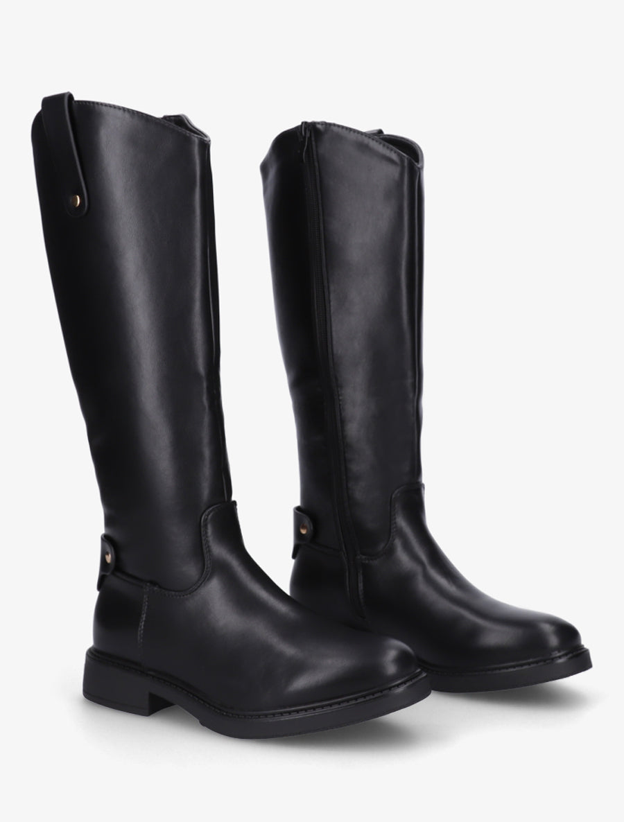 Bottes style cavalière en simili - Noir - 4