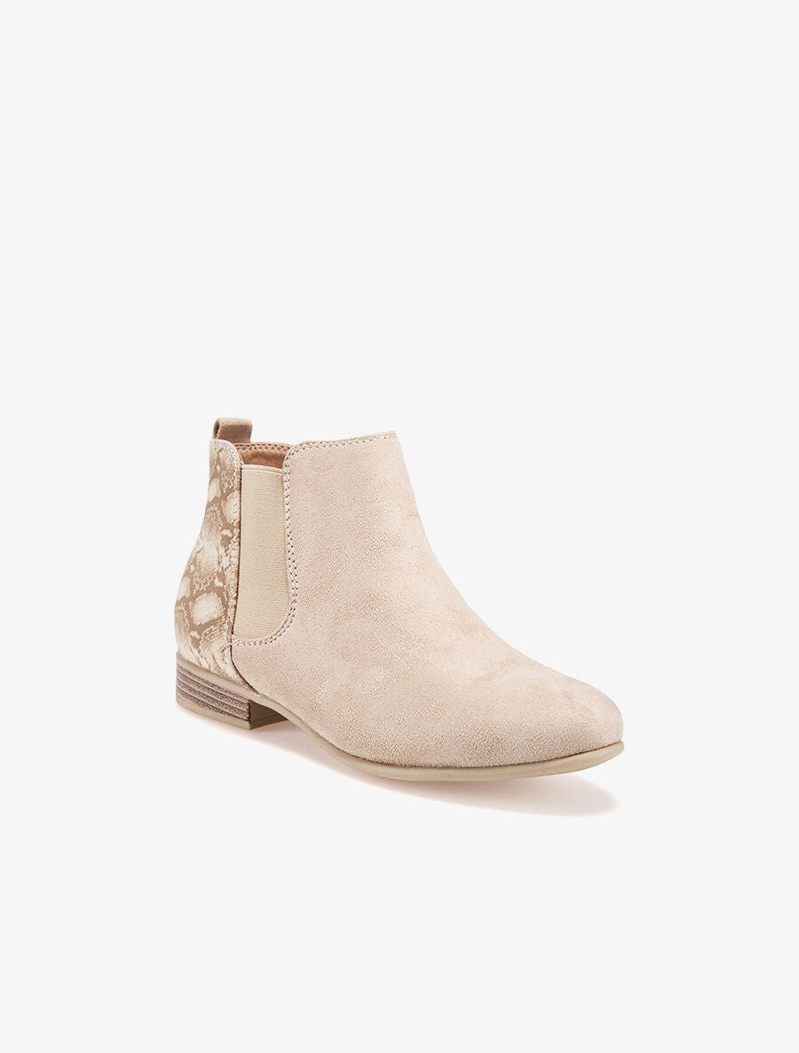 Bottines effet nubuck - beige - 2