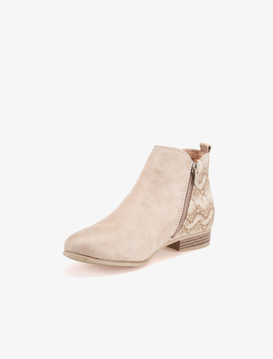 Bottines effet nubuck - beige - 3