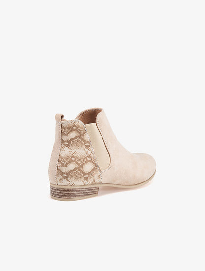 Bottines effet nubuck - beige - 4