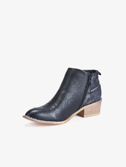 Low boots zip au dos - noir - 3
