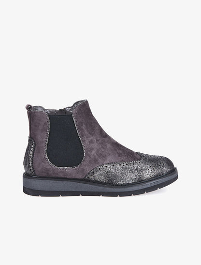 Boots bouts style derbies - gris foncé - 1