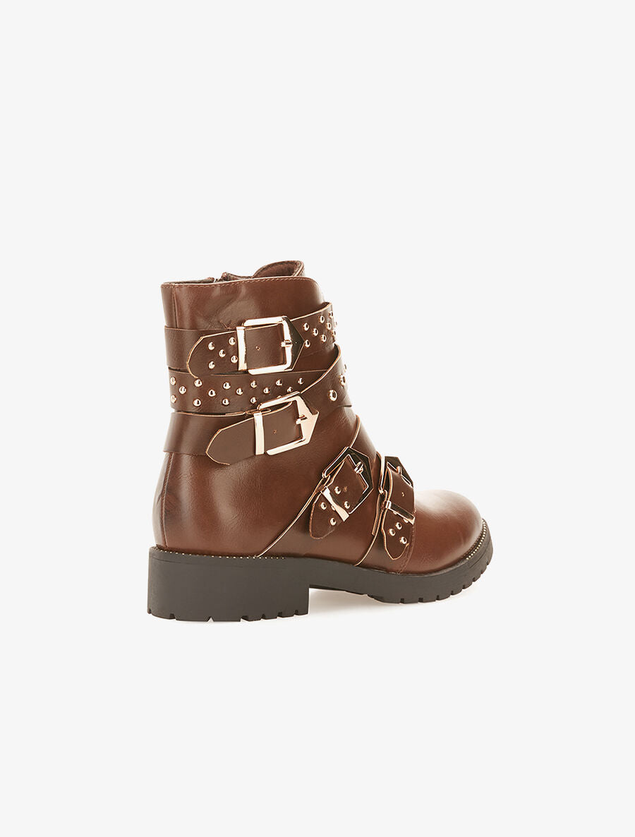 Boots multi-lanières - marron - 4