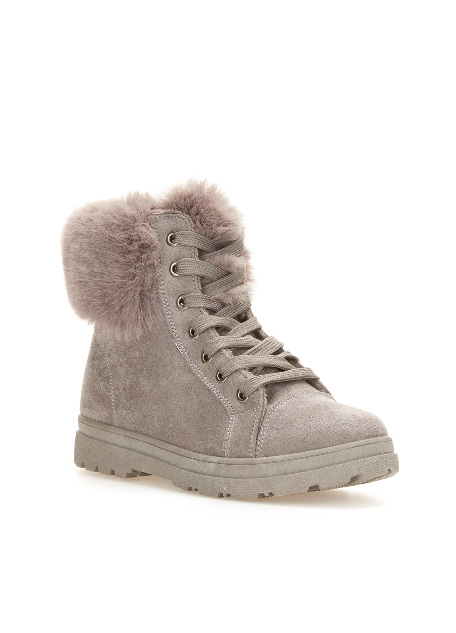 Boots cheville à fourrure - Gris - 2