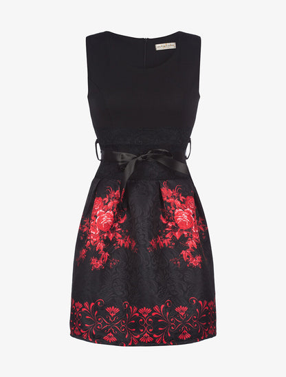 Robe bas motifs - noir - 1