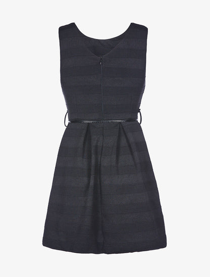 Robe évasée ceinturée - noir - 3