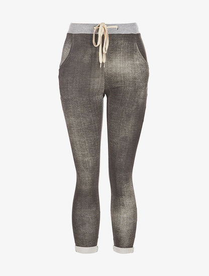 Jogpants effet denim - gris - 1