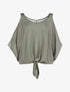 Top ample manches ouvertes - kaki - 1