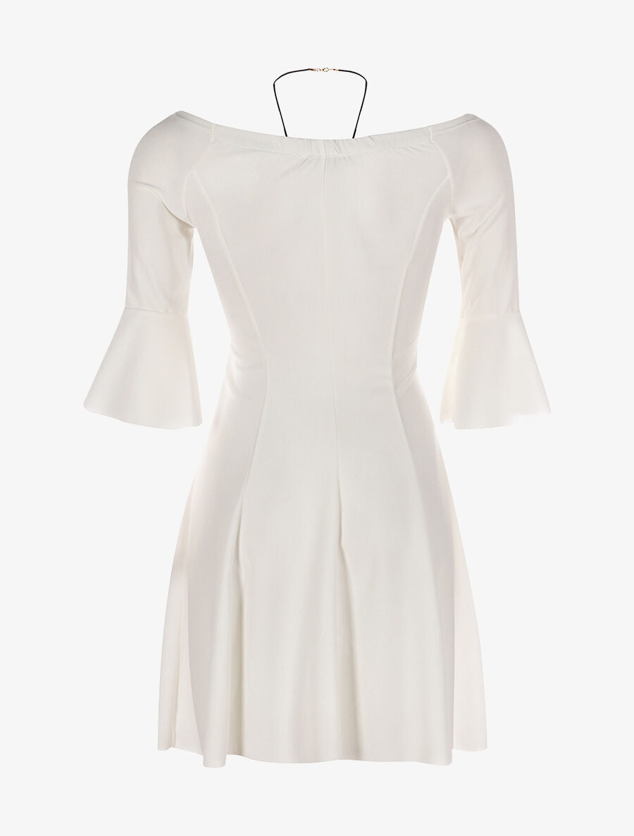 Robe volantée et sautoir - blanc - 2