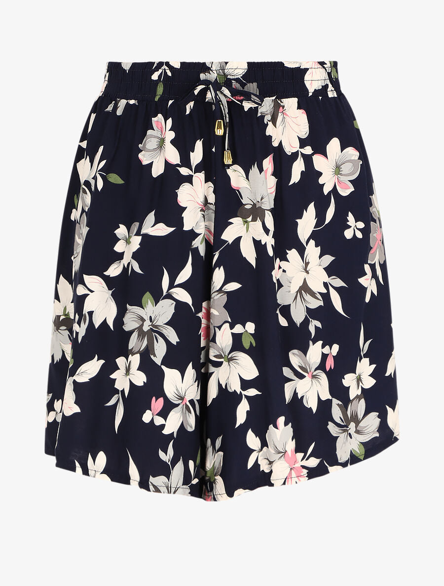 Short fluide imprimé été fleuri - Marine - 5