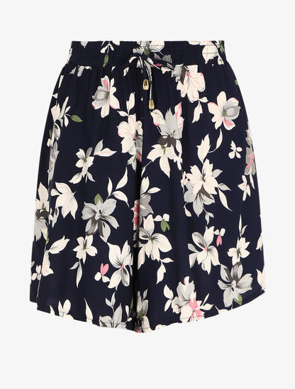 Short fluide imprimé été fleuri - Marine - 5