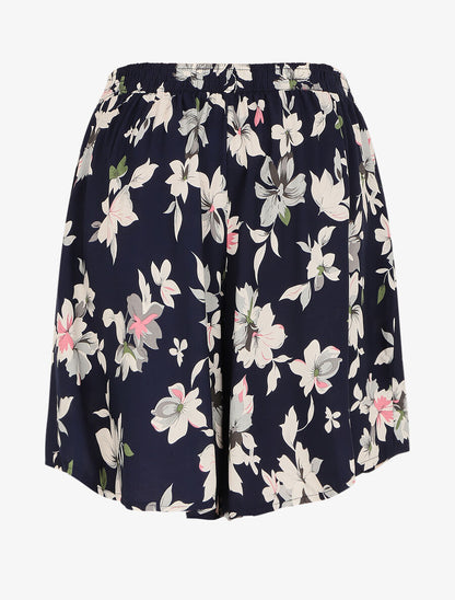 Short fluide imprimé été fleuri - Marine - 2