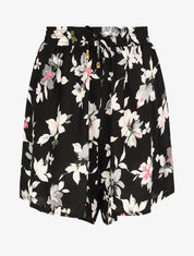 Short fluide imprimé été fleuri - Noir - 5