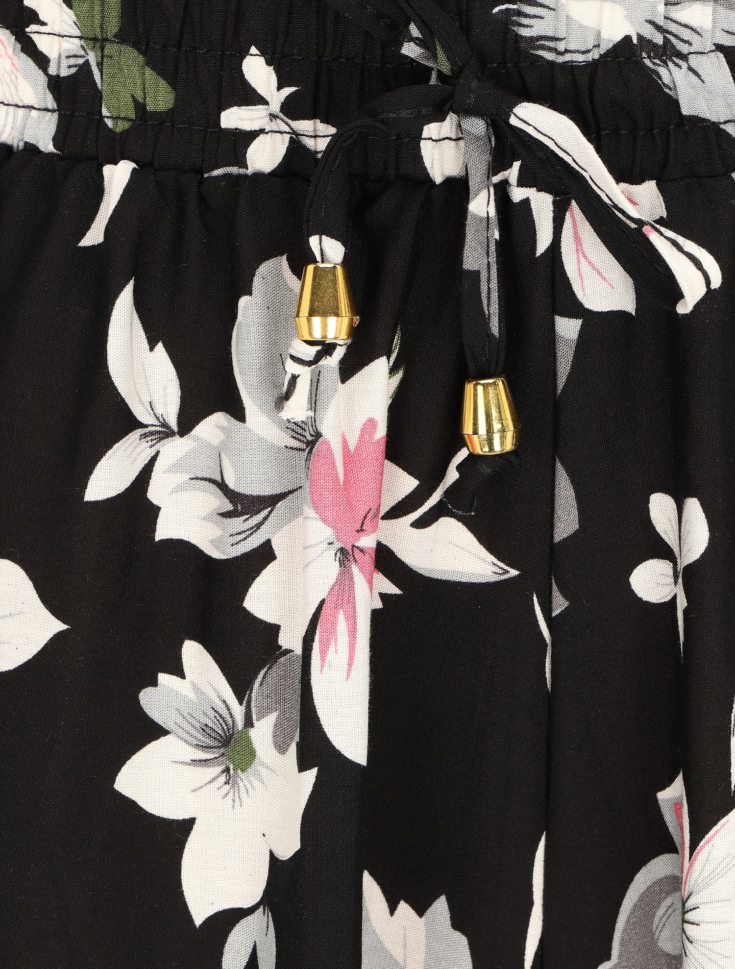Short fluide imprimé été fleuri - Noir - 3