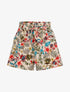 Short à taille froncée imprimé fleurs baroques - Beige - 5