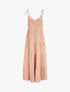 Robe longue unie évasée - Rose saumon - 1