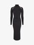 Robe pull à col roulé et épaules à détail boutons - Noir - 4