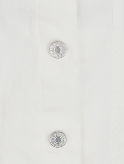Veste oversize en jean basique - Blanc - 3