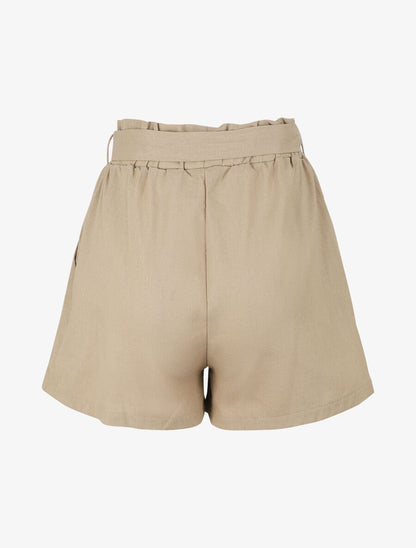 Short paperbag en lin - Beige - 2