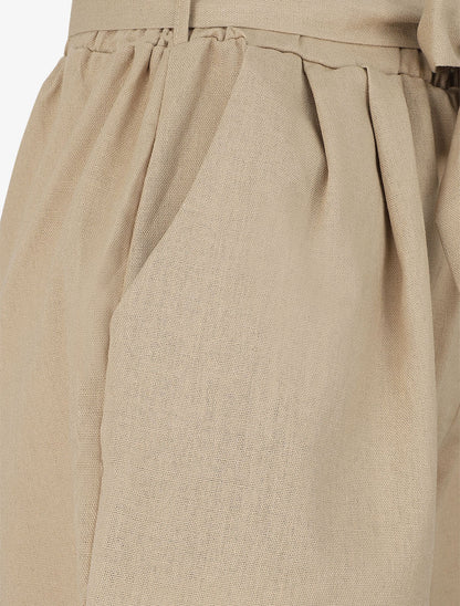 Short paperbag en lin - Beige - 3