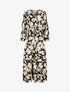Robe longue imprimé fleurs abstraites - Noir/beige - 4