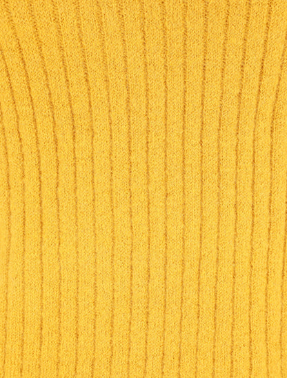 Pull en laine mélangée à col roulé - Jaune moutarde - 3