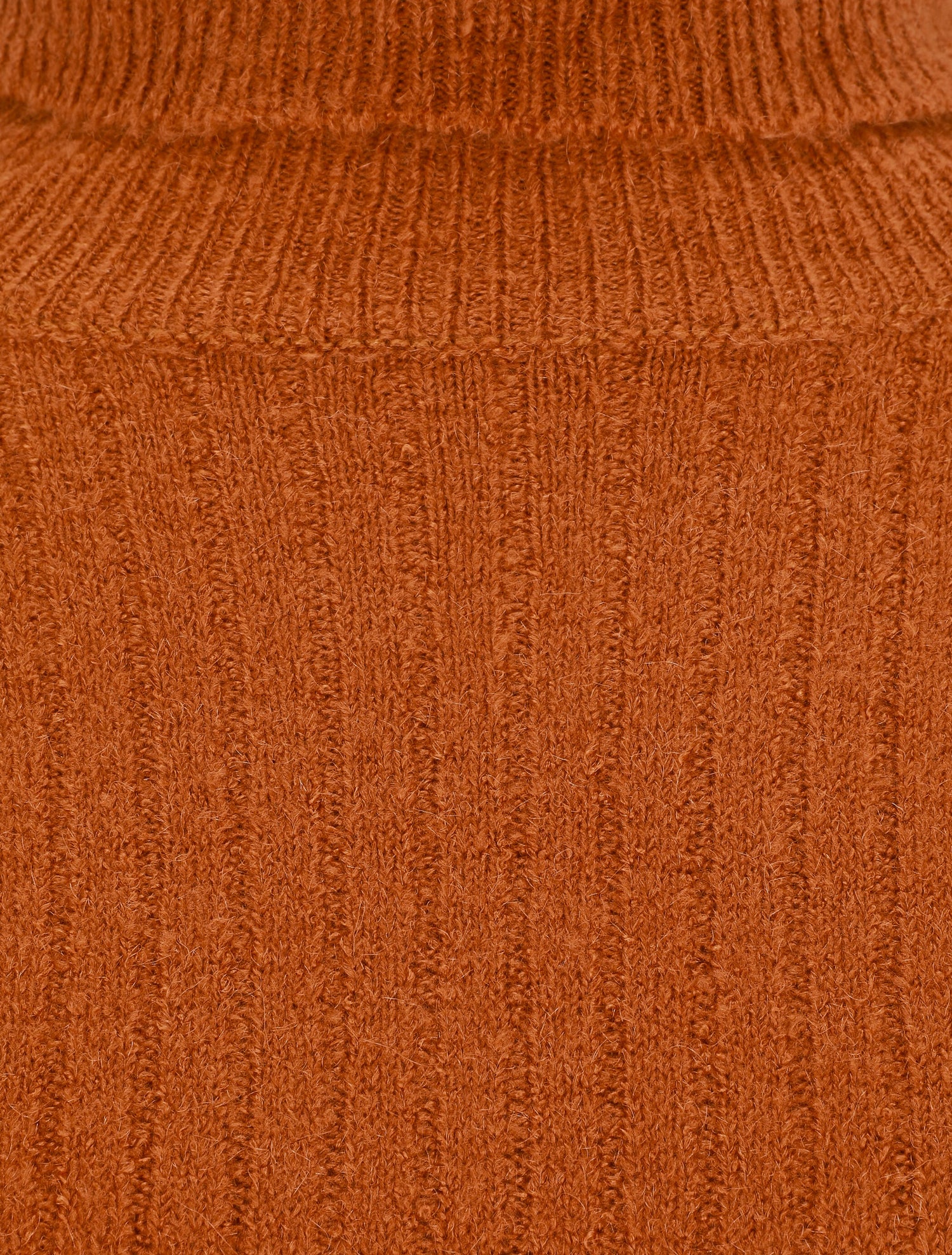 Pull en laine mélangée à col roulé - Terre de sienne - 3