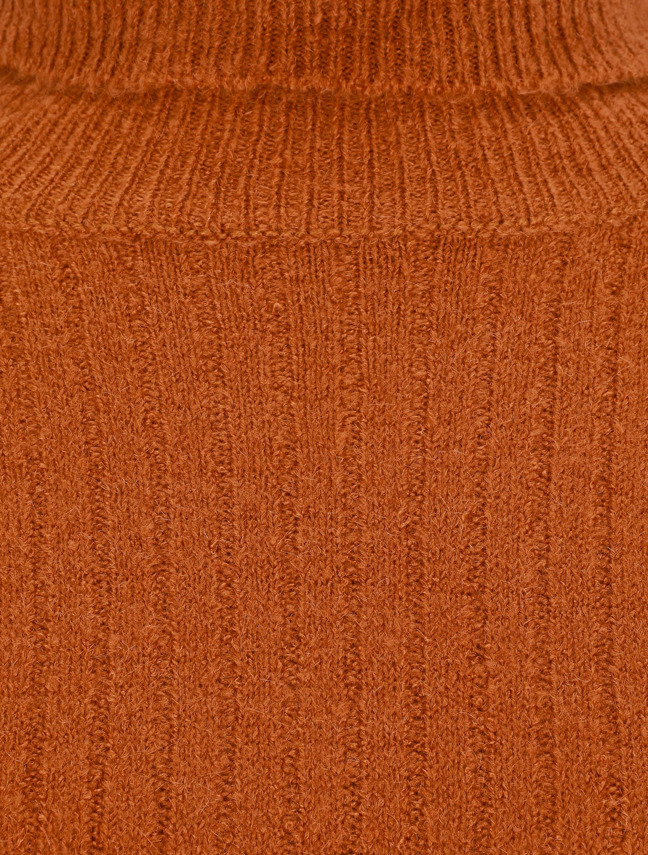 Pull en laine mélangée à col roulé - Terre de sienne - 3