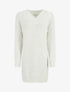 Robe pull à col en V - Blanc - 4