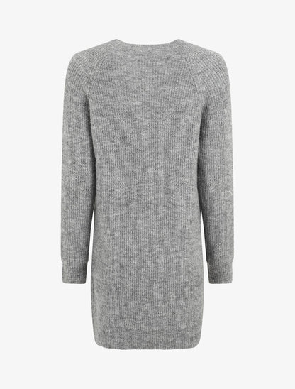 Robe pull à col en V - Gris - 2